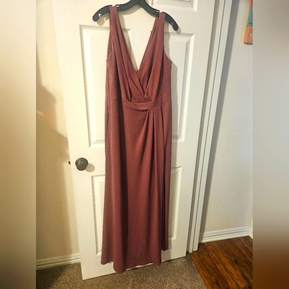David's Bridal Bridesmaid Dress Chiffon Chianti